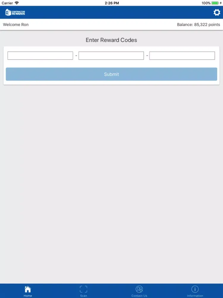 Ảnh chụp màn hình của Contractor Rewards iPad 