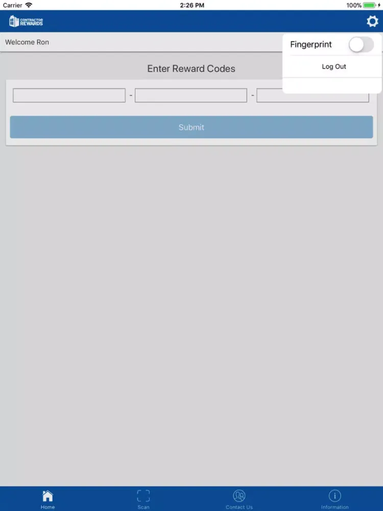 Ảnh chụp màn hình của Contractor Rewards iPad 