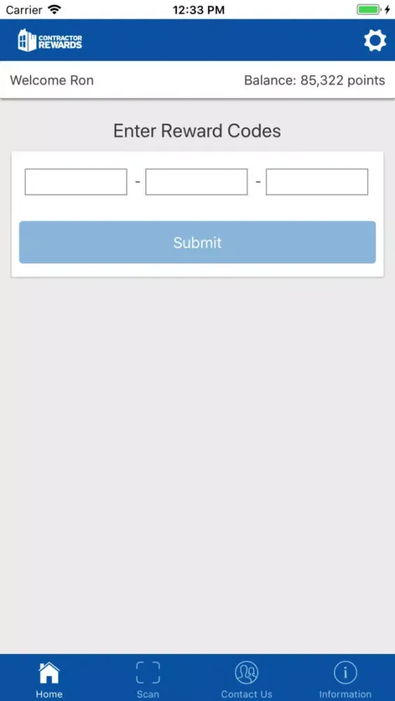 Ảnh chụp màn hình của Contractor Rewards