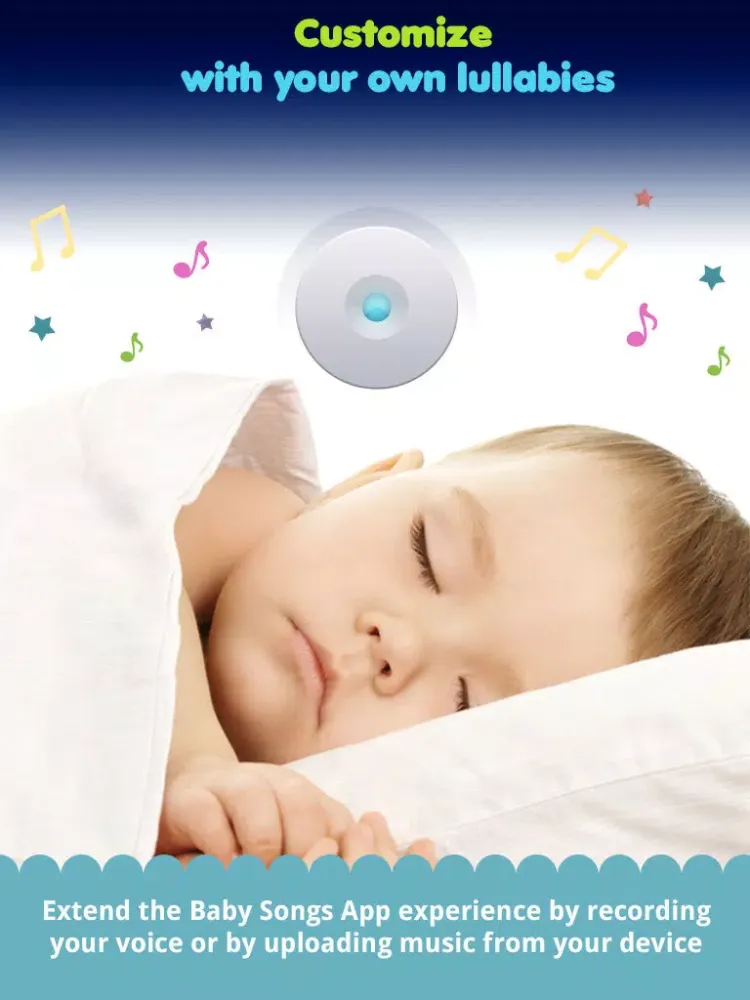 Baby songs 2 : bed time companion with lullabies,white noises and night light iPad  Screenshots
