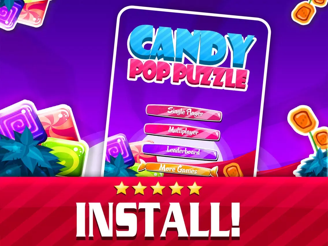 Candy Pop Puzzle 2015 - Soda Match 3 Candies Game For Children HD FREE iPad  स्क्रीनशॉट