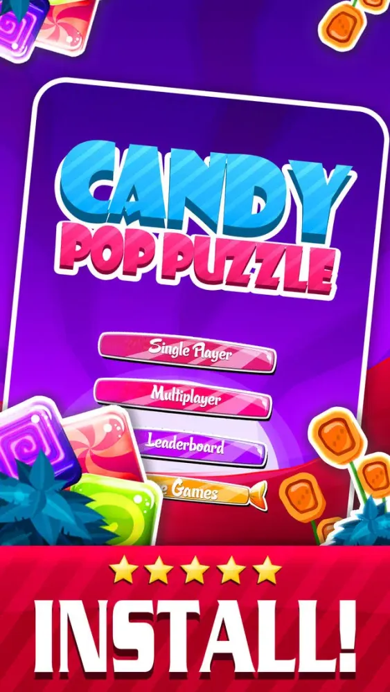 Candy Pop Puzzle 2015 - Soda Match 3 Candies Game For Children HD FREE स्क्रीनशॉट