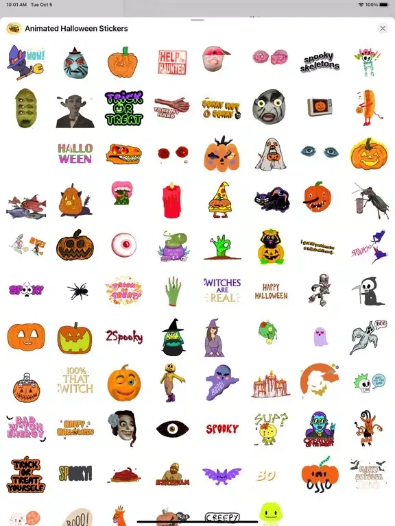 Capturas de tela do Animated Halloween Stickers iPad 