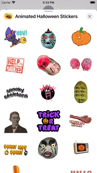 Capturas de tela do Animated Halloween Stickers