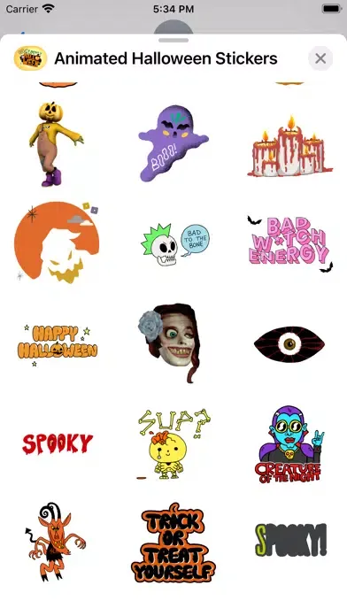 Capturas de tela do Animated Halloween Stickers