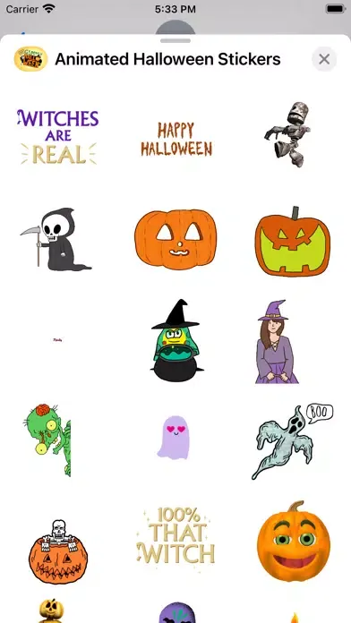 Capturas de tela do Animated Halloween Stickers