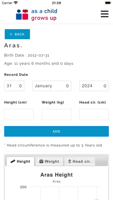Скриншоты Percentile Growth Chart