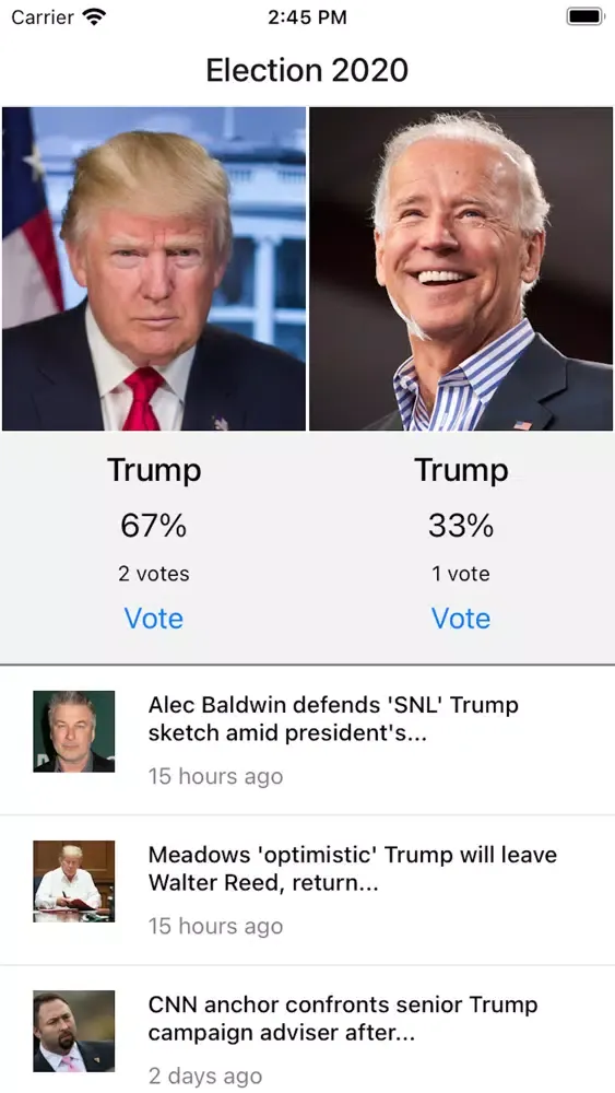Capturas de tela do Election 2020 Updates