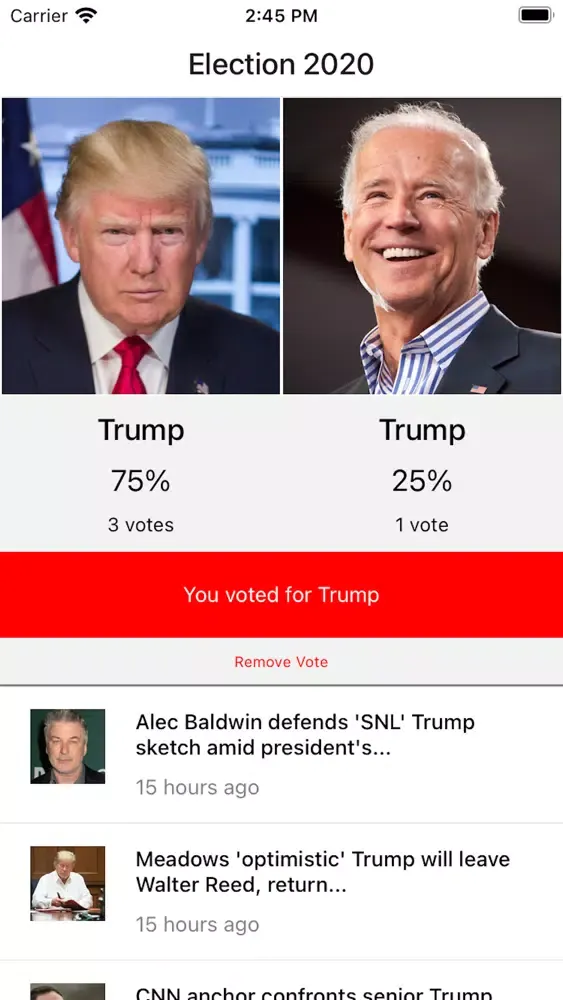 Capturas de tela do Election 2020 Updates