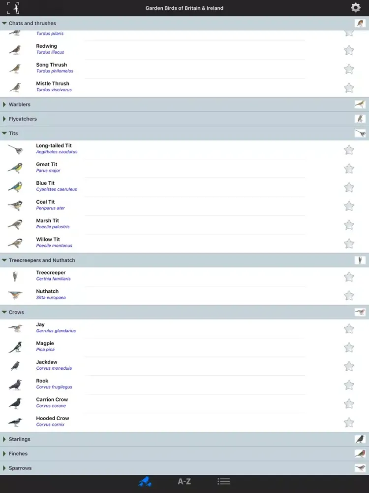 ภาพหน้าจอของ Garden Birds of Britain and Ireland iPad 