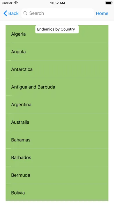 Capturas de tela do Bird Data Database Browser