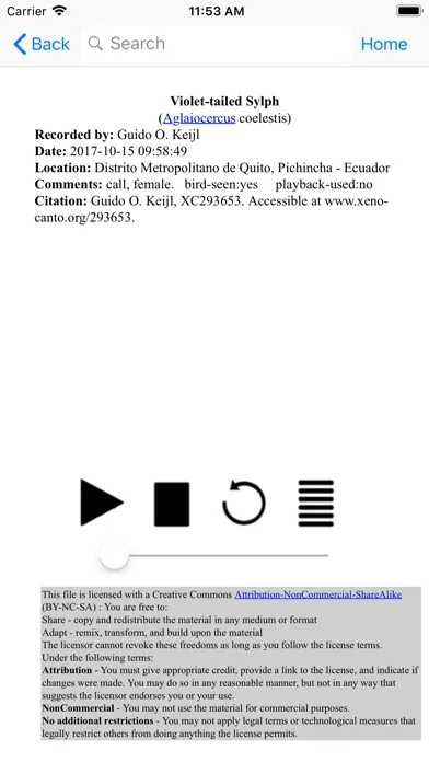 Capturas de tela do Bird Data Database Browser