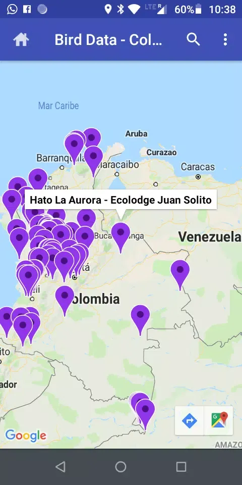 Screenshot di Bird Data - Colombia