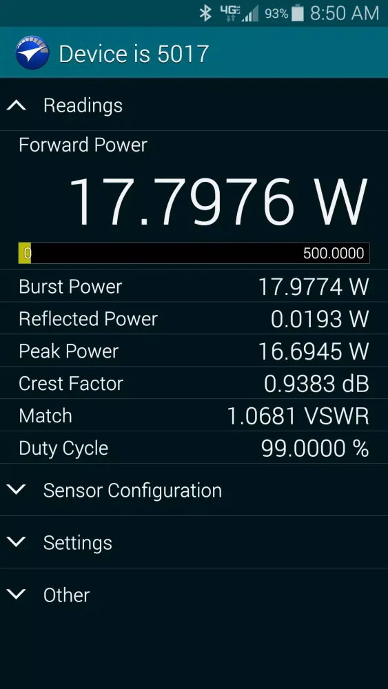 Capturas de tela do Bird RF Meter