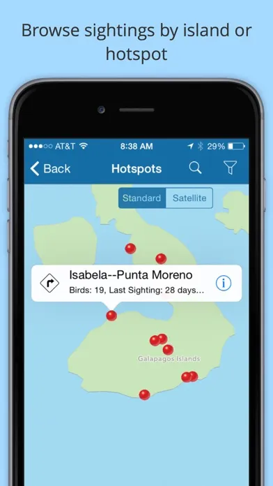 Screenshot di BirdsEye Galápagos