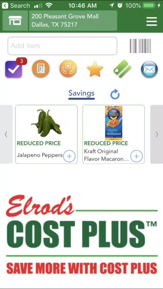 ภาพหน้าจอของ Elrod's Cost Plus