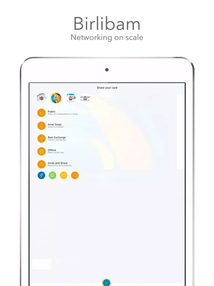 Birlibam Business Card Network iPad  Ekran Görüntüleri