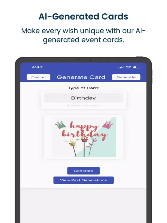 Скриншоты Birthday AI Reminders & Cards iPad 