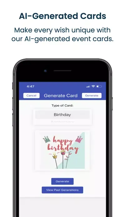 Скриншоты Birthday AI Reminders & Cards