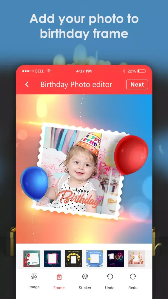 Tangkapan skrin Happy Birthday Photo Frames