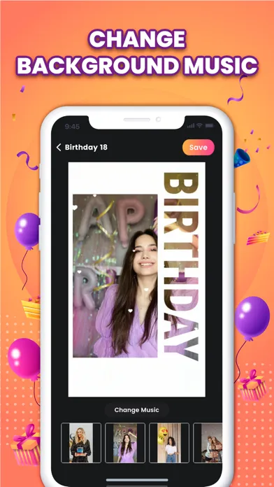 Birthday Photo Video Maker Ekran Görüntüleri
