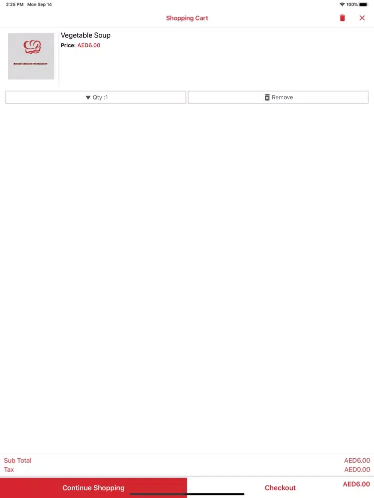 Biryani Bhavan Restaurant iPad  Screenshots