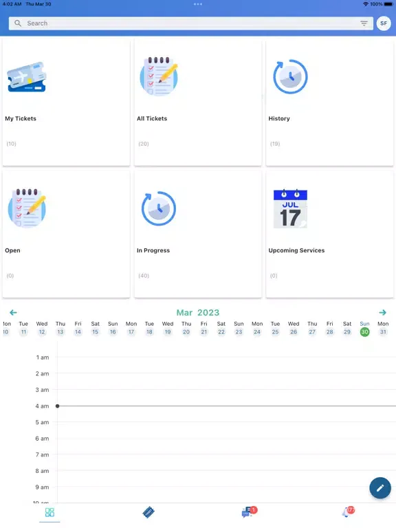 Ảnh chụp màn hình của Nurvu Ticketing iPad 