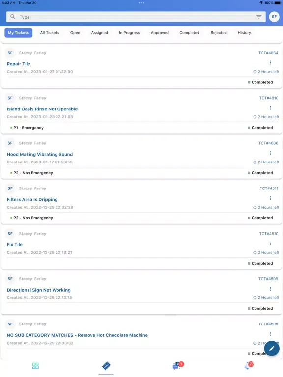 Ảnh chụp màn hình của Nurvu Ticketing iPad 