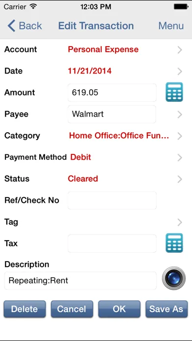 Capturas de pantalla de EZ Expense Manager