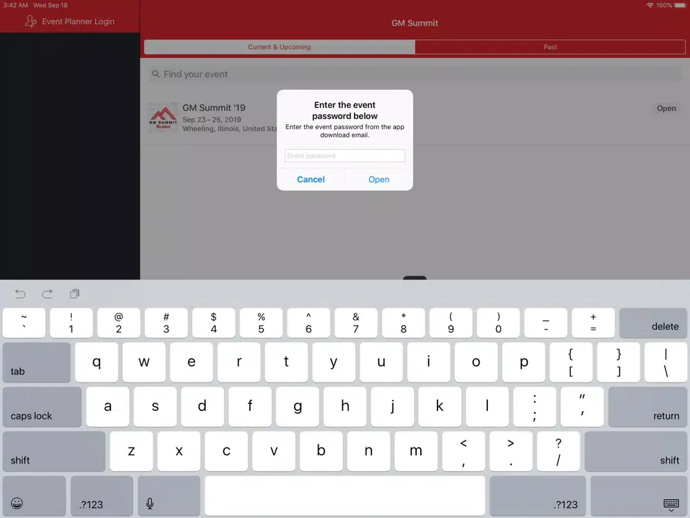 Tangkapan layar GM Summit '19 iPad 