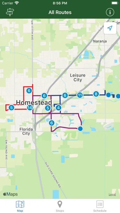 ภาพหน้าจอของ Homestead Trolley Tracker