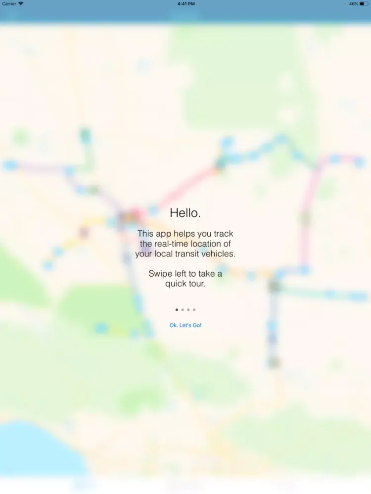 Tangkapan layar Kern Transit iPad 