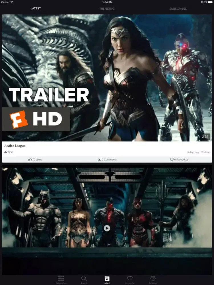 Hollywood Movie Trailers iPad  Screenshots