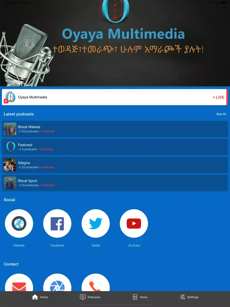 ภาพหน้าจอของ OYAYA Multimedia Offical iPad 