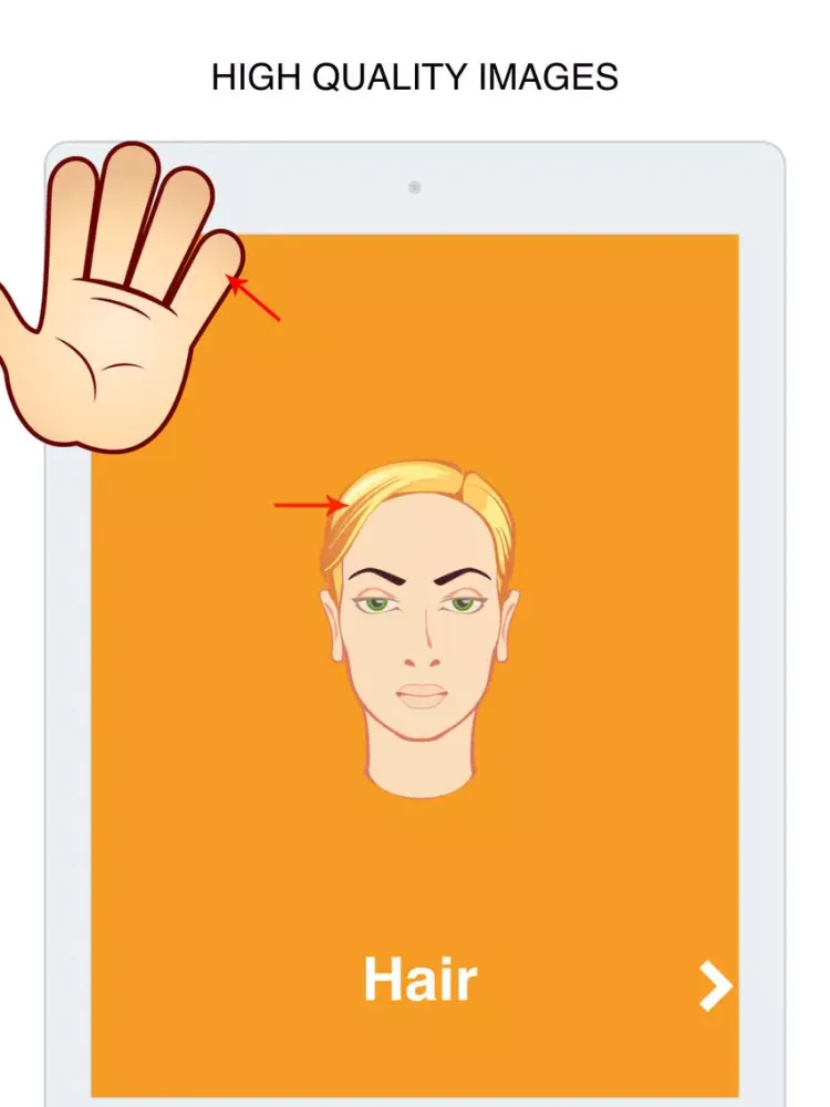 Capturas de tela do Body Parts Flashcard for babies and preschool Pro iPad 