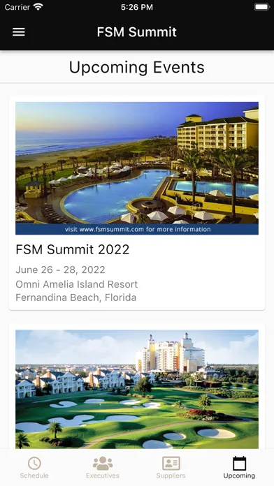 Capturas de tela do FSM Summit
