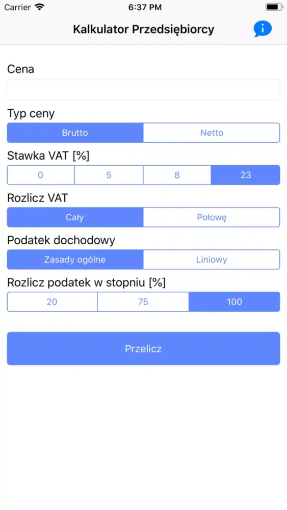 Capturas de tela do Kalkulator Przedsiębiorcy