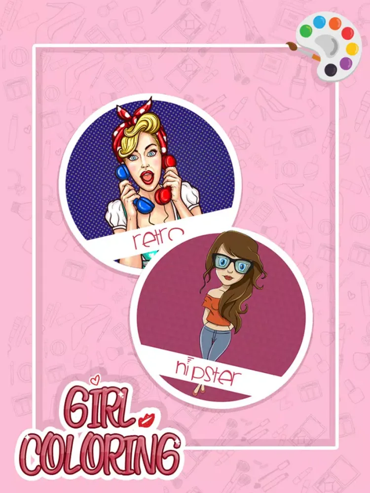 Girls Story : Coloring Book iPad  Screenshots