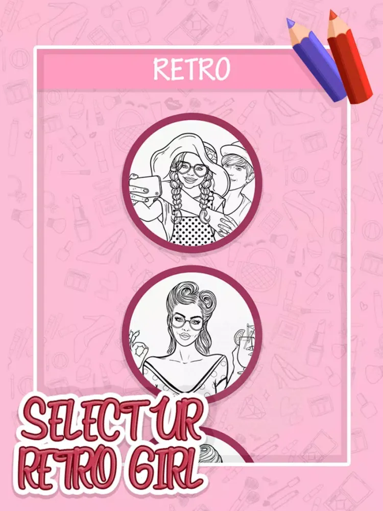 Girls Story : Coloring Book iPad  Screenshots
