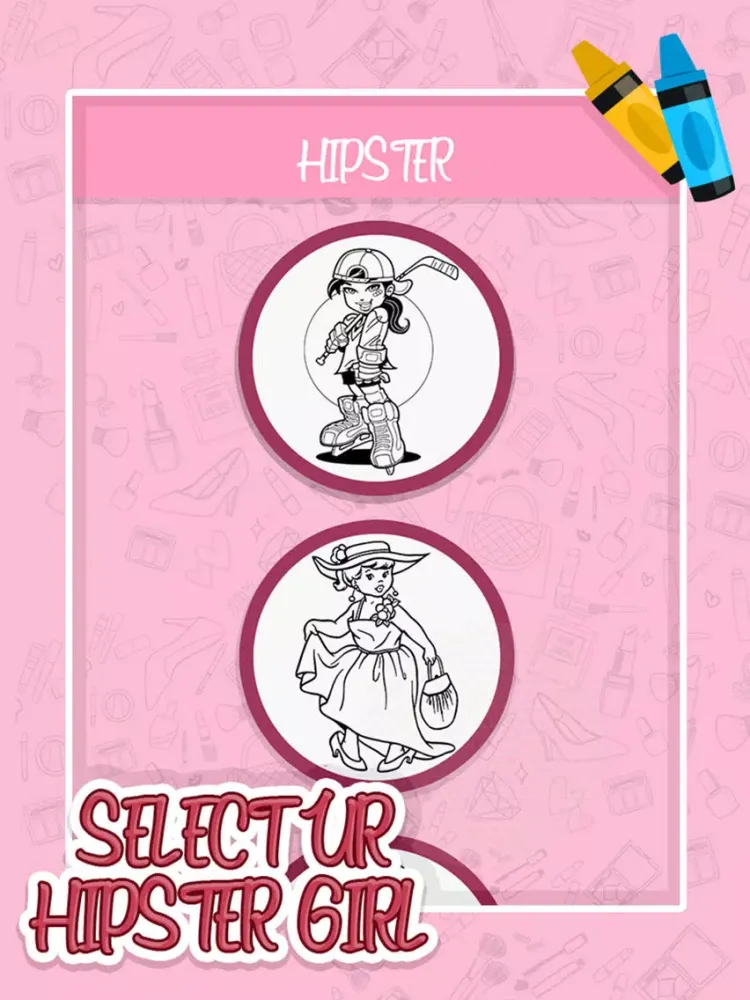 Girls Story : Coloring Book iPad  Screenshots