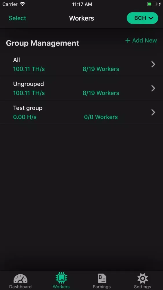 Tangkapan skrin Bitcoin.com Mining Pool