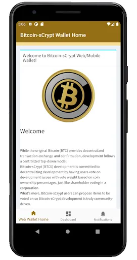 Screenshot di Bitcoin-sCrypt [BTCS] Wallet