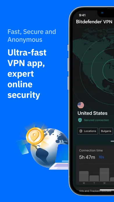 Zrzuty ekranu Bitdefender VPN: Fast & Secure