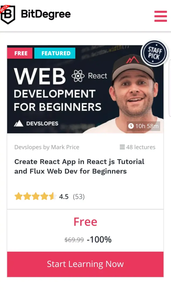 Capturas de pantalla de Free Online Courses | BitDegree
