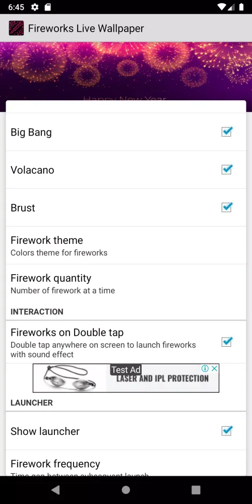 New year Fireworks Live Wallpa سکرین شاٹس