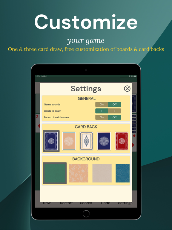ภาพหน้าจอของ My Solitaire: Classic Cards iPad 