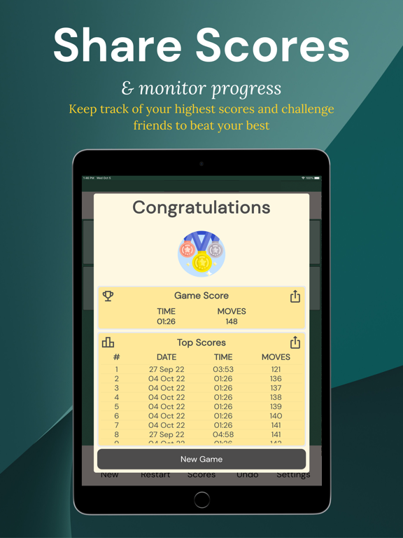 ภาพหน้าจอของ My Solitaire: Classic Cards iPad 