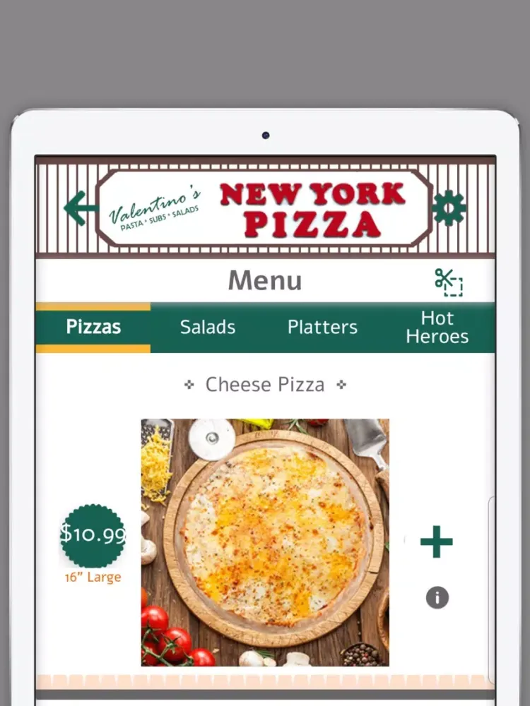 Valentino’s New York Pizza iPad  স্ক্রিনশট