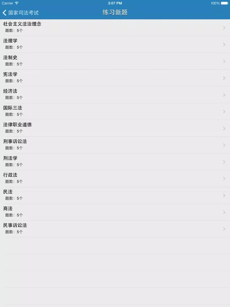 Ảnh chụp màn hình của 题海司法考试 iPad 