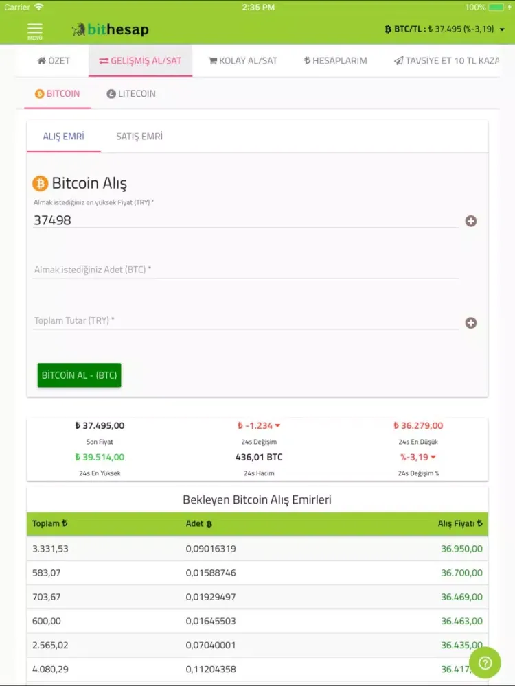 Bithesap - Bitcoin & Altcoin iPad  سکرین شاٹس